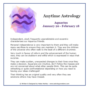 Anytime Astrology Aquarius