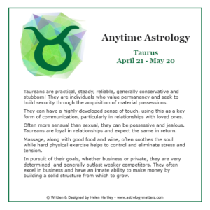Anytime Astrology Taurus
